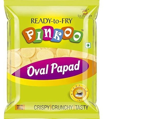 Pinkoo Papad Ready To Fry - Crispy, Crunchy Vegetarian Snack | Salty Flavor, Perfect for Pani Puri