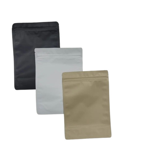 Stand Up Packaging Pouch - Plastic Material, 8x12 Inches, Multicolour, Matte Finish, Single Layer Lamination, Zipper/Slider Closure