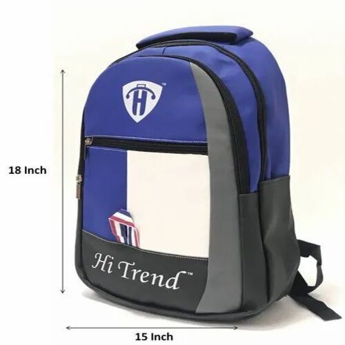 Premium Polyester Backpack - Grey Color, Moisture Proof Design | Ideal College Use, Zipper Top Closure