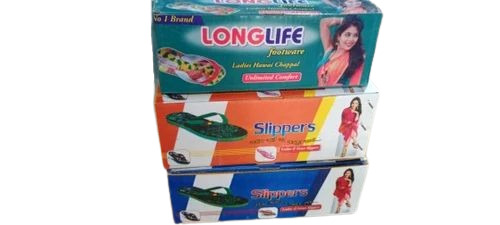 Ladies Slipper Packaging Boxes - Paper Material, Multi Color Design | Eco-Friendly, Printed Design, Ideal for Elegant Gift Wrapping