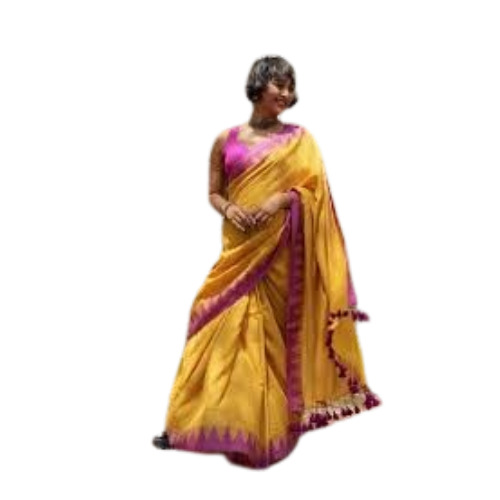 Pink And Yellow Cotton Sarees