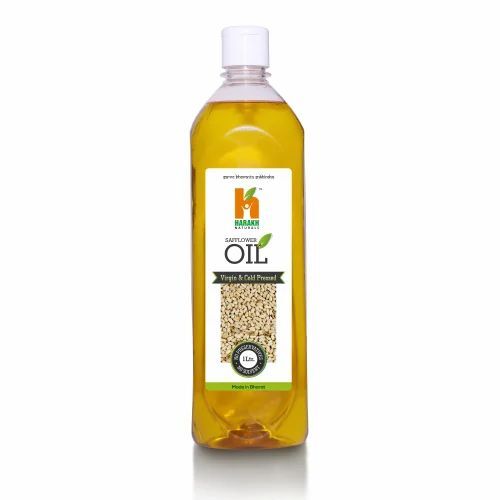 1 Ltr Harakh Naturals Cold Pressed Safflower Oil - 100% Pure, Organic, Cold Pressed | Fresh For Cooking, 1 Year Shelf Life, 1 Litre Bottle