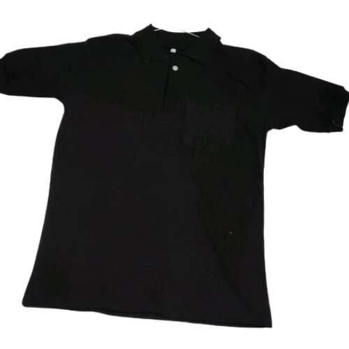 Cotton Polo T-Shirt - Size S, Classic Black Color with Half-Sleeve Style, Breathable Fabric for Comfort