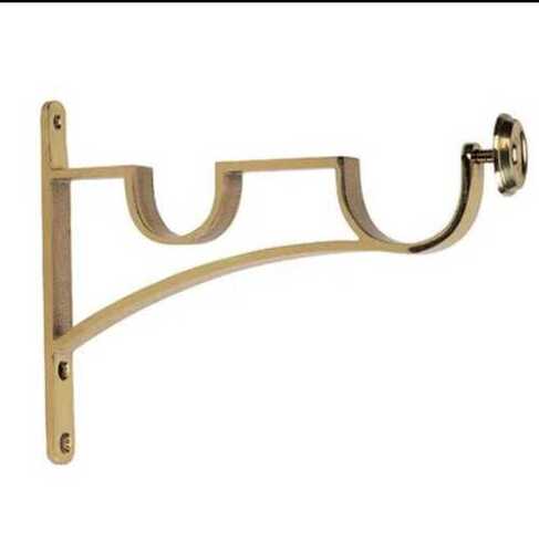Curtain Rod Brackets - Metal 1 Inch Length | Lightweight Portable Rust Resistant Easy to Install Golden Galvanized Finish