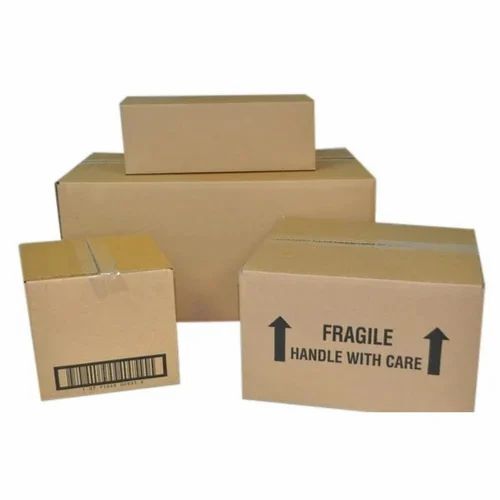 Customized Corrugated Packaging Box - Rectangular Brown Paper Box 5-10 Kg Weight Capacity Half Slotted Design Food Grade Gloss Varnish Finish 3-5 Ply