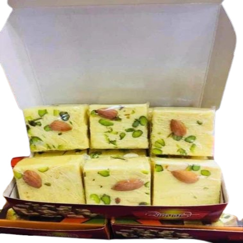 Dry Fruit Soan Papdi - Soft Texture, Sweet Taste, Square Shape, Yellow Color | Shelf Life 6 Months, Food Grade Quality