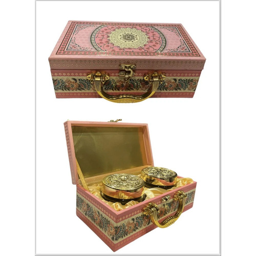 Elegant Look Wooden Dry Fruit Gift Box - New 250 Gms Capacity 2 Compartments | Square Shape Made from Durable Wood for Gifts