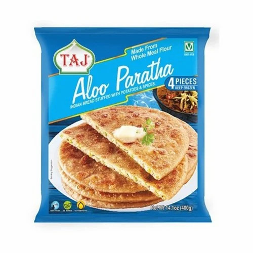 Frozen Paratha Packaging Pouch - Plastic Material, Multicolour Printed Design | Durable Packaging Solution for Frozen Foods