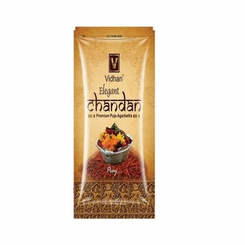 Incense Stick Packaging Pouch - BOPP Material, 8x3 Inches Size, Multicolour Design , Heat Sealed Closure, Matte Finish, Rotogravure Print