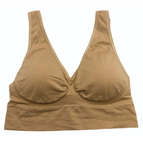 Ladies Padded Air Bra - Cotton & Spandex, Size 28A, Brown | Full Coverage Halter-Neck Design, Comfortable for Daily Wear, Hand Wash Care