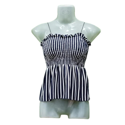 Ladies Rayon Short Top - Color: Black And White