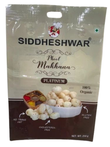 Makhana Packaging Pouch - Plastic, Laminated, Multicolour Design | Heat Seal Closure for Enhanced Durability and Protection