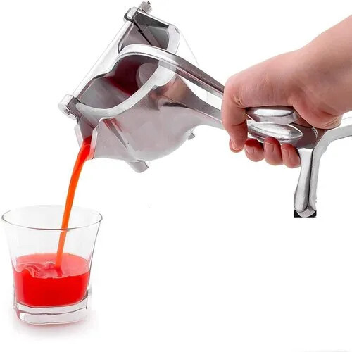 Manual Aluminum Hand Press Fruit Juicer - 0-5L Capacity, 760 Gms Weight, Silver Color | Hand Press Fruit Juicer, Self Cleaning Function: No