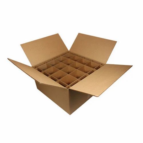 Partition Corrugated Boxes - Brown Paper Material | Ideal for Apparel, Beverage, Food, Gift & Crafts