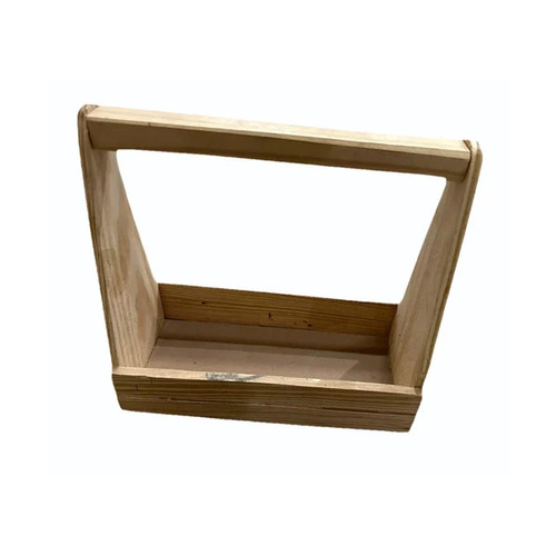 Pinewood Gift Basket - New Customized - Polished Finish, Brown Color, Eco-Friendly, Rectangular Shape, With Handle