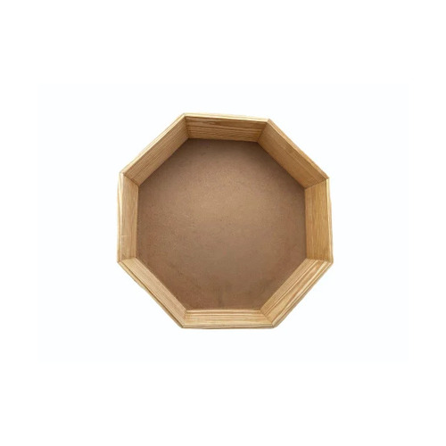 Pinewood Hexagonal Gift Tray - Wood Material, Customized Compartments, Brown Color | Industrial Use: Gift, Plain Pattern, Polished Finish