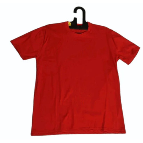 Cotton T-Shirt - Size L Vibrant Red Color | Soft Breathable Fabric Modern Round Neck Design Half-Sleeve Casual Wear