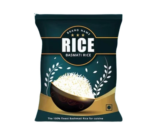 Rice Packaging Pouch - LLDPE, Multicolour | Heat Sealed Closure, Printed Pattern for Enhanced Visual Appeal