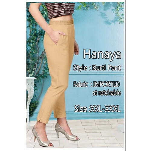 Stretchable Kurti Pant - Soft Breathable Fabric, XXL & XXXL Sizes, Available in Multiple Colors, Anti-Wrinkle & No Fade Features, Comfortable Fit for Casual Wear
