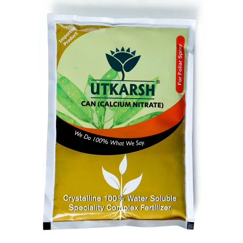 Utkarsh Calcium Nitrate - 100% Water Soluble Agriculture Grade Fertilizer | Organic Powder For Enhanced Crop Growth, Foliar Spray Application