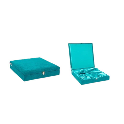 Velvet Suede Gift Box - Wooden Customized Compartments Green Polished Finish | Industrial Use: Gift Square Shape Plain Design