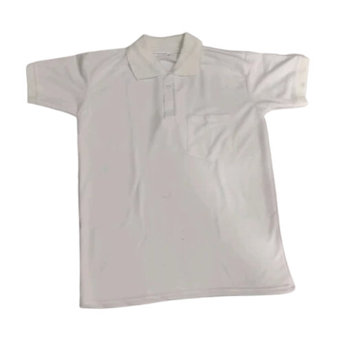 Cotton Polo Shirt - M Size Classic White Color with Short Sleeves Soft and Breathable for Casual Comfort