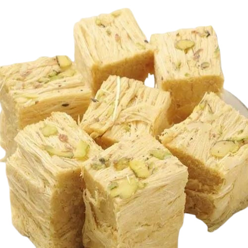 Yellow Elaichi Soan Papdi - Soft Texture, Sweet Taste, Square Shape, Yellow Color | Sweet Flavor, Shelf Life: 6 Months, Delicately Crafted