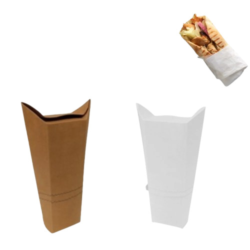 Paper Shawarma Packaging Box - Paper Material, Multi Color Design | Versatile Plain Packaging Solution for Delicious Shawarma