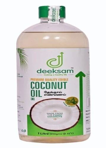 1 L Deeksam Wood Cold Pressed Coconut Oil - 100% Pure Coconut, 1 Litre Bottle | Organic, Fresh, Ideal for Cooking, 12 Month Shelf Life