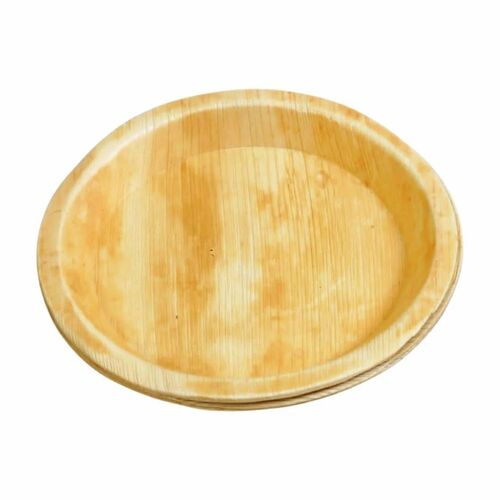 Areca Leaf Plates - 6 Inches Round, Eco-Friendly and Hygienic for Events and Parties, Brown Color