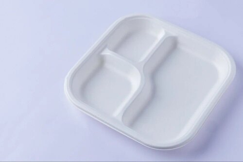 8 Inch Square Bagasse Disposable Plate - Material: Paper