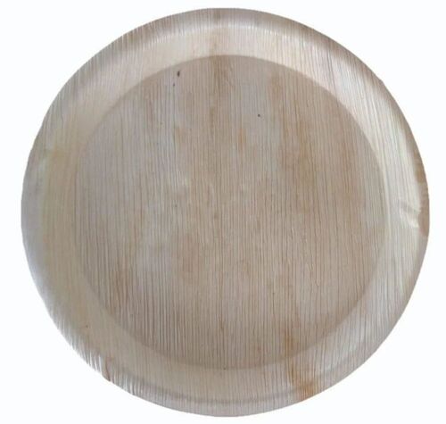 Areca Leaf Plates - 8 Inch Round, Eco-Friendly Brown Packaging for Events and Parties
