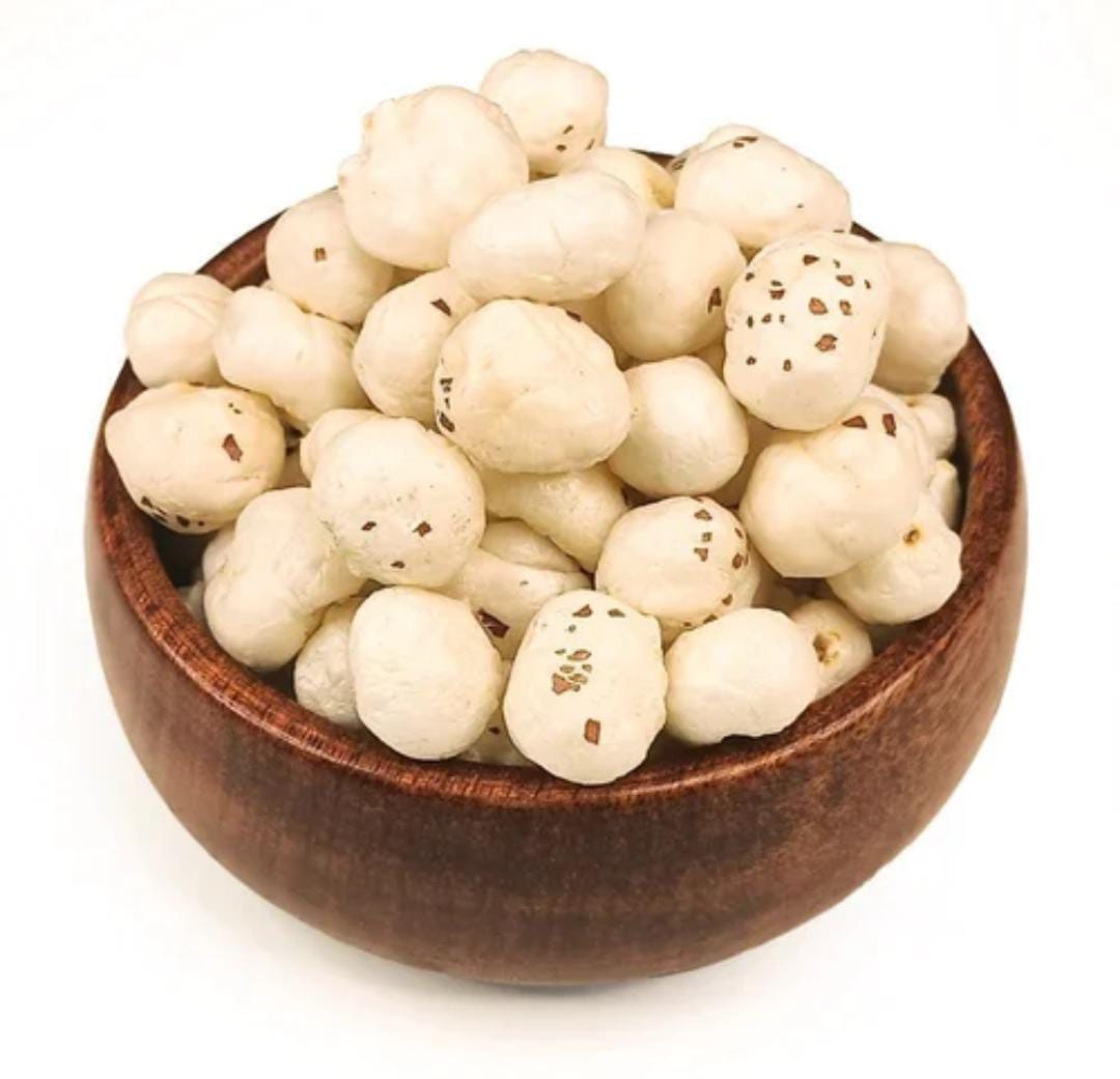 A Grade Makhana - 21mm - 28mm Size Cream Color Organic Cultivation Crispy Crunch Mild Creamy Flavor Ideal for Premium Snacks and Culinary Use