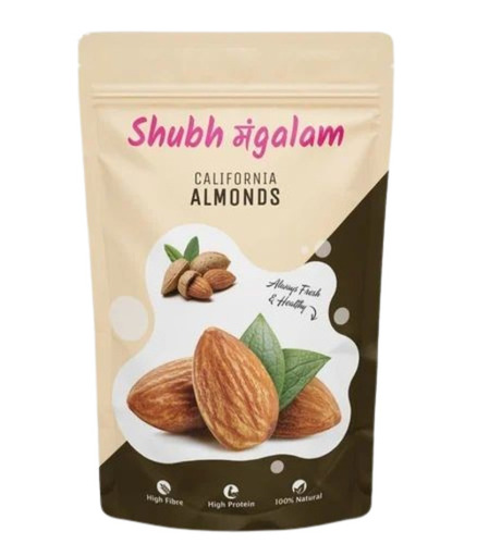 Almond Packaging Pouch - Multicolour PET, 6x4 Inches Size | Printed, Glossy Finish, Double Layer Lamination, Zipper Closure