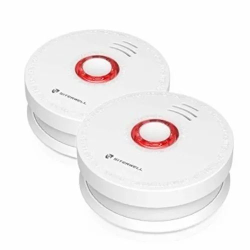 Battery Operated Fire Detectors - Plastic, Optical Alarm Sensor, Manual Activation | Ideal for Office, Industry, Mall, Factory