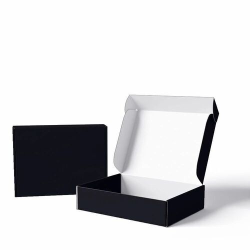Black Paper Packaging Box - Material: Paper, Color: Black | Usage/Application: Versatile Packaging, Design: Plain