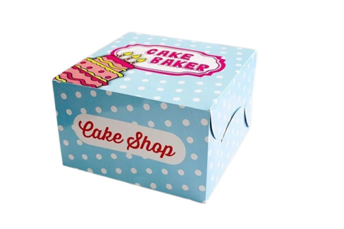 Cake Packaging Box - 250 GSM Cardboard, 10x10x8 Inches , Multicolor Printed Design