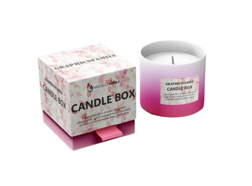 Candle Packaging Box - Bleached Kraft Paperboard, 10x8x6 Inch Size, Multi Color | Straight Tuck End, Rectangular Shape, Screen Printed Design