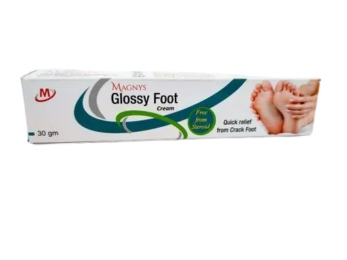 Foot Cream Packaging Box - Rectangular Paper, Multi Color Gloss Varnish, Custom Printed Straight Tuck End Design | 30 gm Capacity