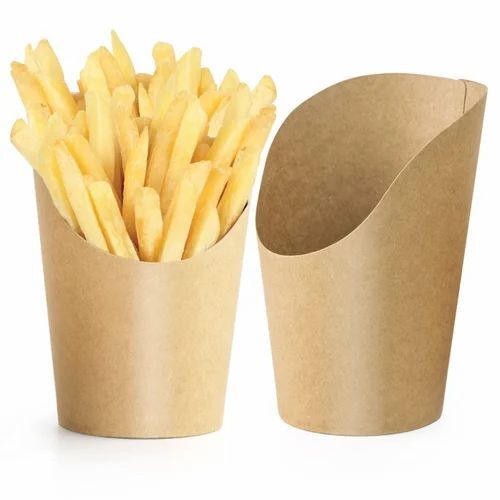 French Fries Packaging Boxes - Brown Paper Material, Matte Finish | Moisture Proof, Biodegradable and Eco-Friendly Packaging Solution
