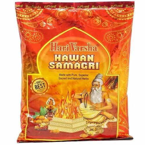 Hawan Samagri Packaging Pouch - Plastic Material Multicolour Print | Designed for Convenient Storage and Ritual Use