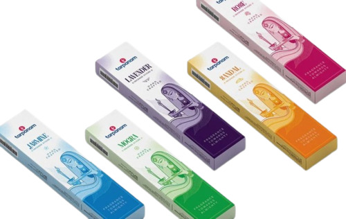 Incense Sticks Packaging Box - Bleached Kraft Paperboard, 10x3 Inches , Multi Color, Rectangular Shape with Litho-Laminated Coating