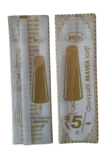 Kulfi Packaging Pouch - PET (Polyester) Material, 6x4 Inches Pouch Size, Multi Layer Lamination, Printed Pouch Pattern