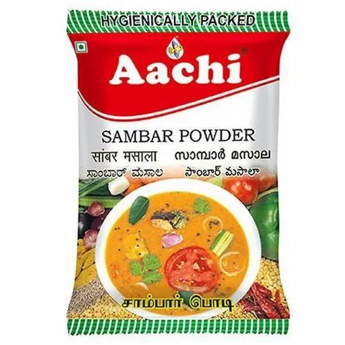 Sambar Masala Packaging Pouch - LDPE Material, Multicolor Design | Suitable for Diverse Culinary Uses, Eco-Friendly and Durable