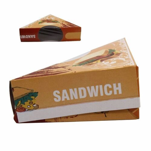 Sandwich Packaging Box - Printed Lock Bottom Style, Paper Material, Litho-Laminated Coating, 2 kg Capacity