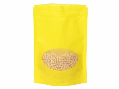 Stand Up Pouch - LLDPE, 7X10 Inches | Yellow Color for Versatile Food Packaging Applications