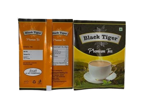 Tea Packaging Pouch - 250 Grams PP (Polypropylene) Material 6x4 Inches Size Printed Pillow Pouch Glossy Surface Finish Double Layer Lamination Heat Sealed Closure