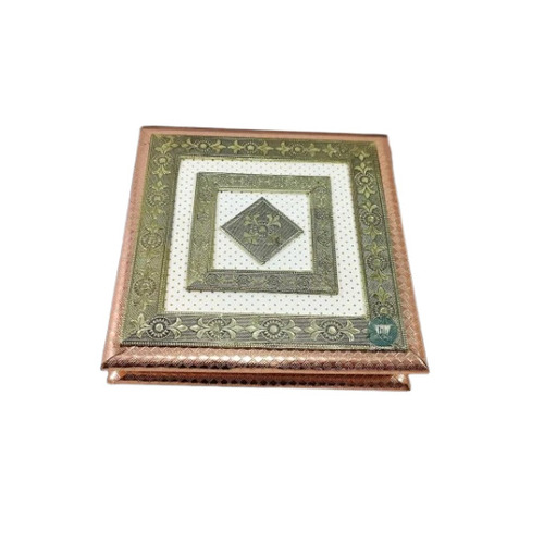 Copper Oxidised Wooden Dry Fruit Gift Box