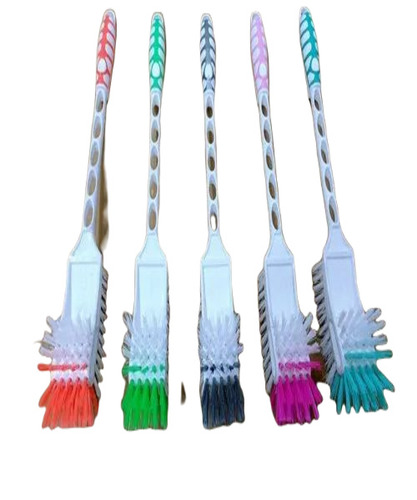 Double Side Toilet Brushes - Durable Plastic, Standard Size, Multicolor | Easy to Clean, Double-Sided Bristle Design for Efficient Toilet Cleaning
