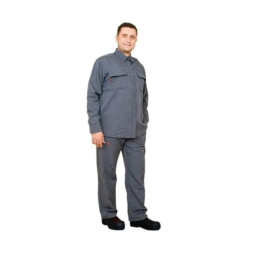 Fire Suit - Leather Material Standard Size Gray Color | Long Sleeve Skin-Friendly Breathable Water Proof Fire and Acid Resistant